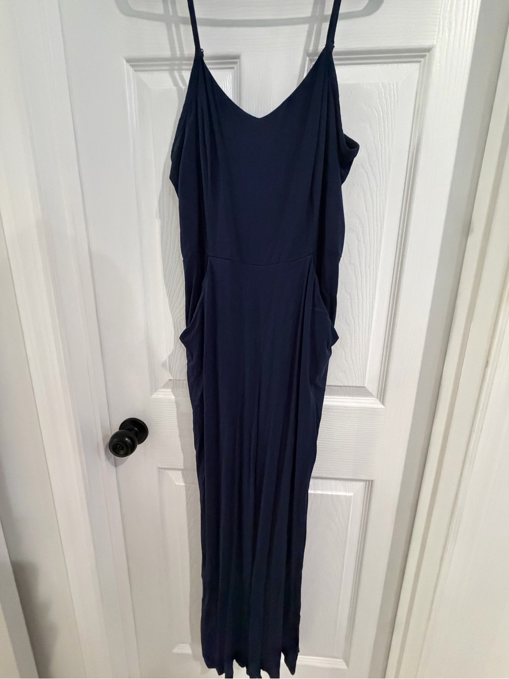 41 Hawthorn Navy Romper with Spaghetti Straps and Pockets